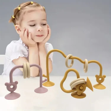 1pcs Silicone children's silicone tabletop toys, bead wrapped baby early education puzzle game toys 5