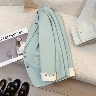 Autumn Winter Office Lady Blazer Jacket Women 2024 Fashion Long Sleeve Coat Woman Blazers Feminino New In Outerwears Casual 2