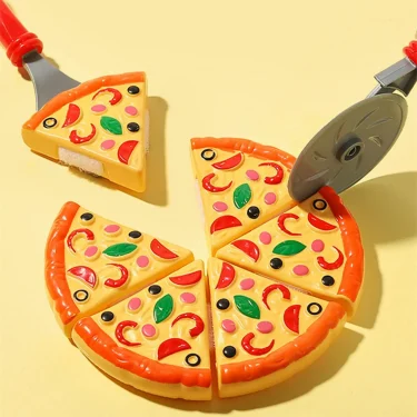Kids Pizza Cutting Toy Simulation Plastic Pizza Dinette Child Toy Kitchen Pretend Play Food Cooking Kitchen Toys for Girls Kids 1