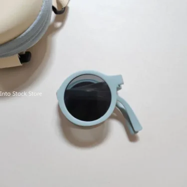 Foldable Kids Sunglasses Girls Boys Cute Round Sun Glasses Children Street Beat Eyeglasses Baby Shades Eyewears UV Protection 6