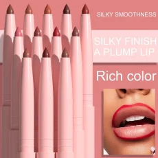 6PC Velvet Matte Lipstick Pen Nude Brown Lip Liner Pencil Kit Smooth Rose Red Pigment Waterproof Long Lasting Dye Cheek Lip Tint 3