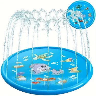 Children Play Spray Mat 100cm Beach Inflatable Water Sprinkler Pad Outdoor Game Toy Lawn Swimming Pool Mat Kids Toys 2