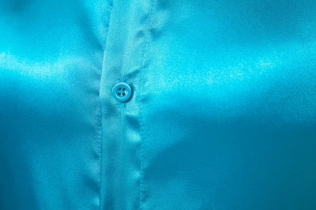 Luxury Shiny Blue Silk Satin Dress Shirts Men 70s Disco Party Prom Shirt Long Sleeve Casual Smooth Tuxedo Shirt Chemise Homme 4