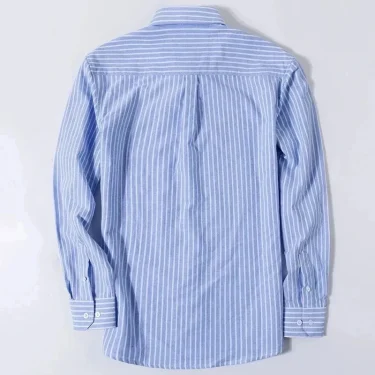 Quality 100% Cotton Oxford Shirt For Mens Long Sleeve Casual Business Regular-Fit Formal Dress Shirts Social Blouse Male Clothes 4
