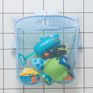 QWZ New Baby Bathroom Mesh Bag Sucker Design For Bath Toys Kids Basket Cartoon Animal Shapes Cloth Sand Toys Storage Net Bag 3
