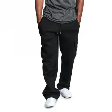 Men Cargo Jogger Pants Autumn Winter Fleece Sweatpants Loose Trousers Multi Pocket Overalls Hip Hop Streetwear Cargo Long Pants 5