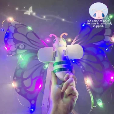 Electric Butterfly Wings Moving Elf Wing with Light Fairy Wings for Kids Birthday Christmas Cosplay Dress Up Angel Girls Toy 6
