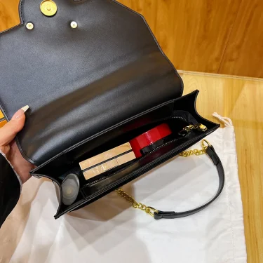 Women's Handbag Fashion Chain Shoulder Bag Trend Leather Crossbody Small Square Bag Ladies Casual Tote Messenger Bag 3