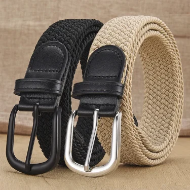 Men's Elastic Belt Stretch Women Waist Belts Fashion High Quality Waistband Ladies Trend Working Brown Belt DT115 2