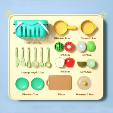 Cutting Play Food Toy for Kids Kitchen Pretend Fruit &Vegetables Accessories Educational Toy Food Kit for Toddler Children Gift 5