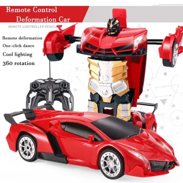 2IN1 Electric RC Car Transformation Robots One-key Deformation Car Outdoor Remote Control Sports Car Model Children Boys Toys 5