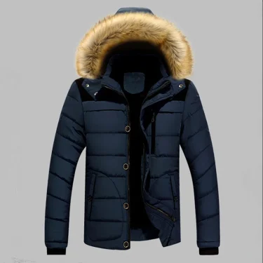 Male Warm Overcoat Wool Liner Coat Outerwear Thick Winter New Men Warm Cotton Jacket Coats Fur Collar Hooded Parka Down Jackets 4