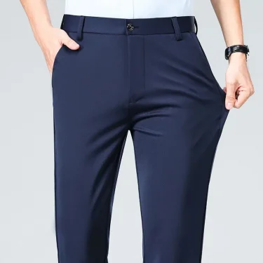Men Suit Pants 2024 Elastic Slim Fit Dress Pants Business Solid Casual Loose Straight Leg Trouser Men Clothing Oversized 29-42 6