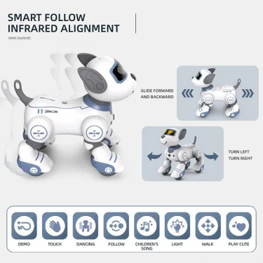 Intelligent Remote Control Robot Dog Electronic Stunt Voice Command Programmable Touch-sense Music Song Children's Toys for Boys 3