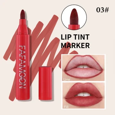 Matte Marker Lipstick Lip Dye Pen Lipliner Cosmetic Hydrating Waterproof Long Lasting Lipstick Lip Liner Contour Pen Makeup Tool 6