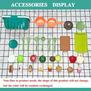 Cutting Play Food Toy for Kids Kitchen Pretend Fruit &Vegetables Accessories Educational Toy Food Kit for Toddler Children Gift 2
