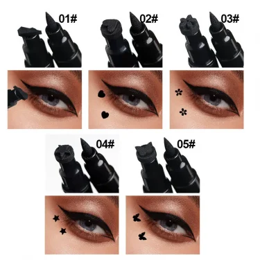 Dragon Ranee Double head Star Seal Eyeliner waterproof non-smudging novice heart plum embellished eye tail eyeliner 3