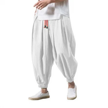 New Fashion Drawstring Harem Pants Men’S Baggy Jogging Pants Japanese Men Crotch Wide Leg Pants Male Casual Loose Trousers 1