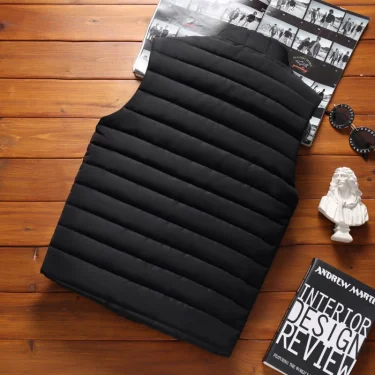 Men' Sleeveless Vest Jackets Winter Fashion Male Cotton-Padded Vest Coats Men Stand Collar Warm Waistcoats Clothing 5XL 3