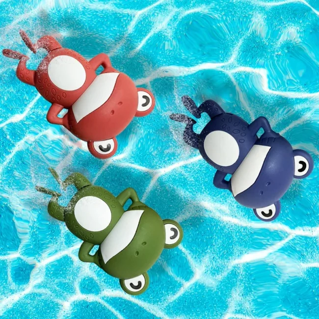 New Bath Toys for Toddlers Chain Clockwork Swim Backstroke Little Frog Baby Bathe Cute Appease Animal Toy Gift Bath Toys Kids 2