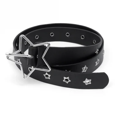 Star Eye Rivet Belt Goth Style Double Pin Buckle Man/woman Fashion Casual Punk Style Pu Leather Waistband for Jeans Y2K Belt 6