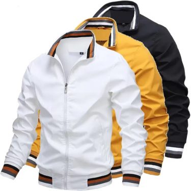 New Men's Stand Collar Zipper Jacket Casual Outdoor Waterproof Sweatwear Jogging Bomber Coat Windbreaker Jacket for Men