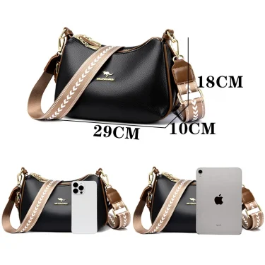 High Quality Cowhide Crossbody Bag For Women's Straps Tote Designer Lady Shoulder Bags New Luxury Leather Messenger Bag Sac 2
