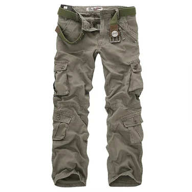 High Quality Men's Cargo Pants Casual Loose Multi Pocket Cotton Pants Long Trousers for Men Camo Joggers Plus Size 28-40 1