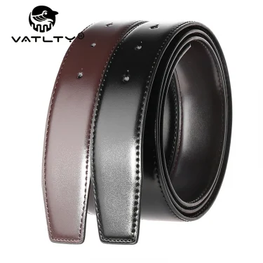 VATLTY 34mm Leather Belt Without Buckle for Men Natural Cowhide 130cm Trouser Belt Casual Brown Reversible Belt Girdles Male 1