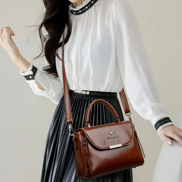 Fashion Trend Retro Women's Handbag High Quality Soft Leather Womens Wallet Small Square Bag Famous Luxury Female Crossbody Bags 5