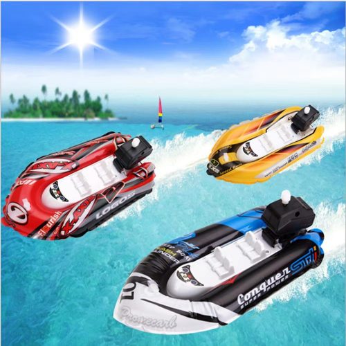 Inflatable Speed Boat Wind Up Toy Float In Water Kids Toys Clockwork Ship Toy Baby Bath Toy Water Play Game for Children Boy Toy