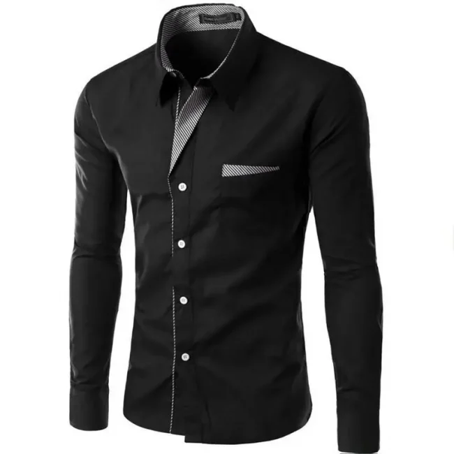 Hot Sale New Fashion Camisa Masculina Long Sleeve Shirt Men Slim fit Design Formal Casual Brand Male Dress Shirt Size M-4XL 5