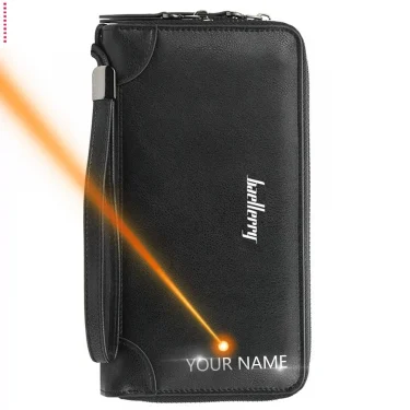 Name Engraving Baellerry Men's Long Purse Men Wallets Men Clutch Wallets Business Large Capacity High Quality Brand Male Purse 2