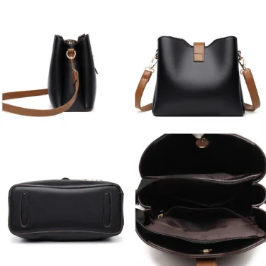 Luxury PU Leather Handbag Fashion Designer Pure Color Simple Women's Shoulder Bag Large-Capacity Casual Diagonal Woman Tote Bags 5