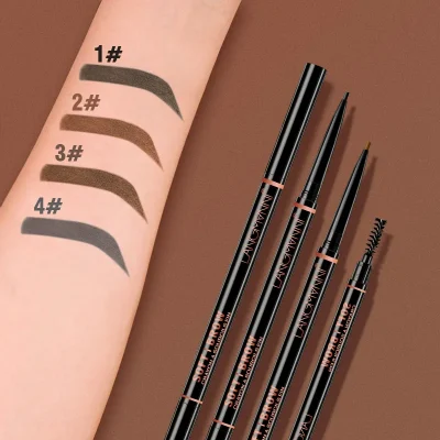 Langmanni Double headed Rotable Eyebrow Pen with a 1.5mm diameter Fine refill Waterproof Wild Eyebrow Pen and Eyebrow Brush 2