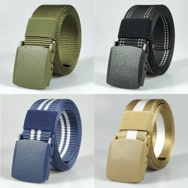 Men's Belt Outdoor Casual Canvas Belt nonmetal Free Training Nylon Tactical Belt With Pants Jeans Sports Belts For Men Women 2