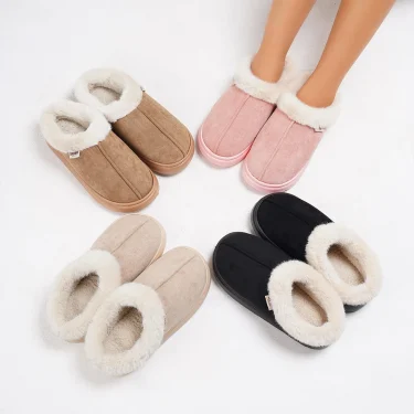 Winter Women Shoes Casual House Shoes For Men Outdoor Warm Cotton Shoes For Women Indoor Plush Padded Slippers Female 3