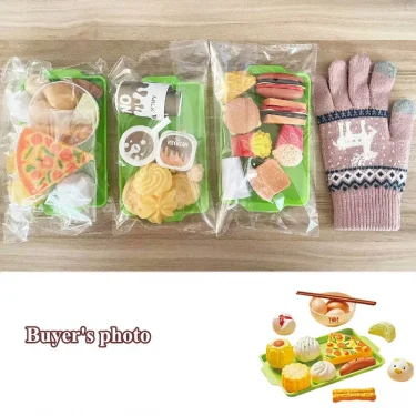 Kids Mini Kitchen Toy Pretends Play Simulated Food Hamburger Cookie Miniature Accessories for Children Girl Educational Gift 5