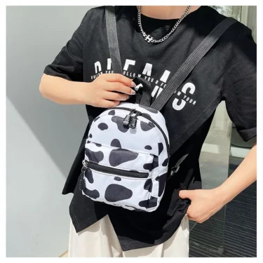Fashionable Cute Girls Backpack Portable Mini Women Ladies Travel Shoulder Bag Canvas Things for Boy Schoolbag Floral Print 4