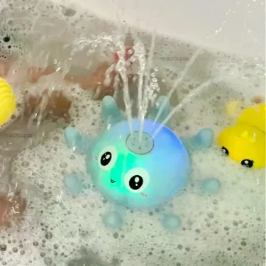 Baby Bath Toys Spray Water Shower Bathing Toys for Kids Electric Whale Bath Ball with Light Music LED Light Toys Bathtub Toy 1