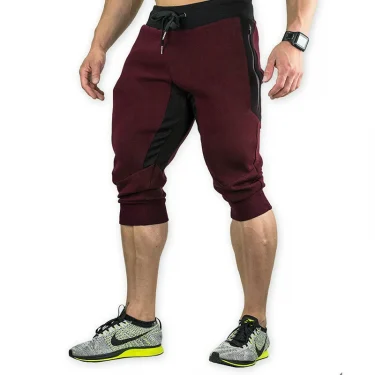 Men's Cotton Casual shorts 3/4 Jogger Capri Pants Breathable Below Knee Short Pants with Three Pockets 6