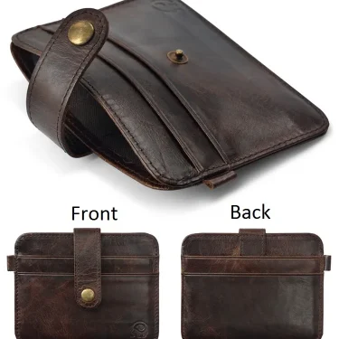 Men Genuine Leather Slim Wallet Male Small Purse Mini Money Bag Walet Thin Portomonee carteras Man's Wallet Card Holder 3