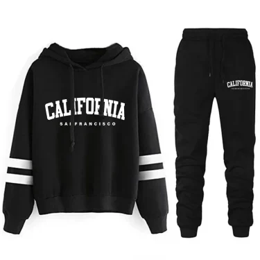 California Womens Tracksuit Casual Stripe Versatile Hooded Sweatshirt or Pants or Suit Simplicity Hot Sales Street Outfits S-3XL 5