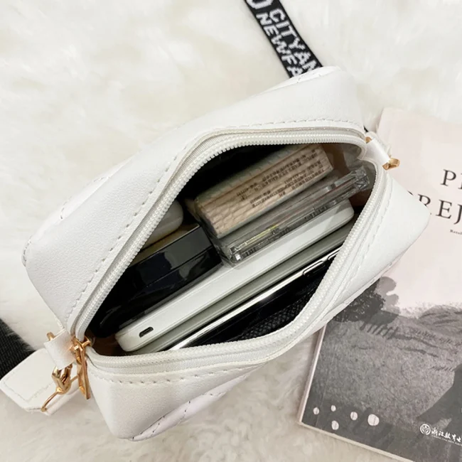 Fashion Wave Pattern Women Shoulder Bag Solid Color Crossbody Bag PU Leather Wide Shoulder Strap Bag Purse Female Handbags 6