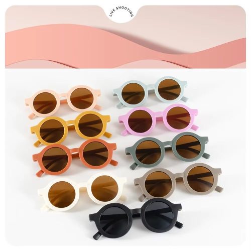 Children's Sunglasses Inset Style Round Frame 1-7 Year Old Baby Sunglasses Sun Shading Sun Protection Photography Accessories