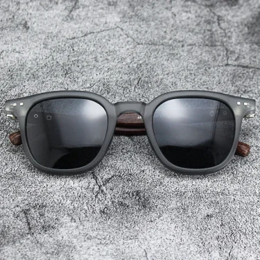 Unisex Fashion New Square Sunglasses Vintage Outdoor Ultralight Sunshade Glasses Men Women Large Wooden Frame UV400 Eyewear 4