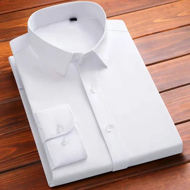 New Bamboo Fiber Anti-Wrinkle Mens Shirts Long Sleeve Dress Shirt For Slim Fit Camisa Social Business Blouse Formal Shirt S-6XL 4