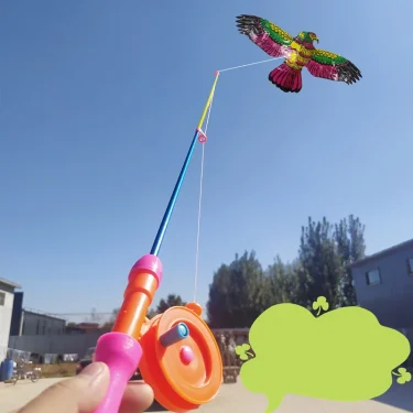 Cartoon Children Kite Mini Plastic Toys Kite + 40cm Hand Brake Fishing Rod Outdoor Toys For Kids Gifts 1