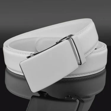 Men Designer Belts High Quality White Luxury Brand Belt Automatic Buckl Cowskin Casual Business Waist Strap Ceinture Homme 1