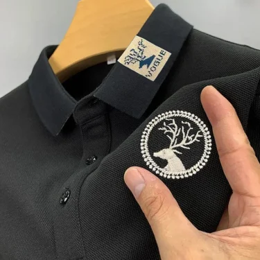 Men's Casual Fashion Polo Shirt Breathable and Comfortable Embroidered Top 6